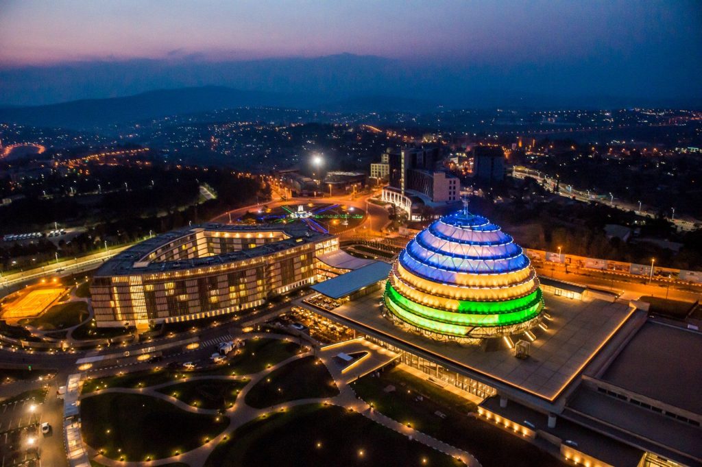 A picture of the convention centre in Rwanda